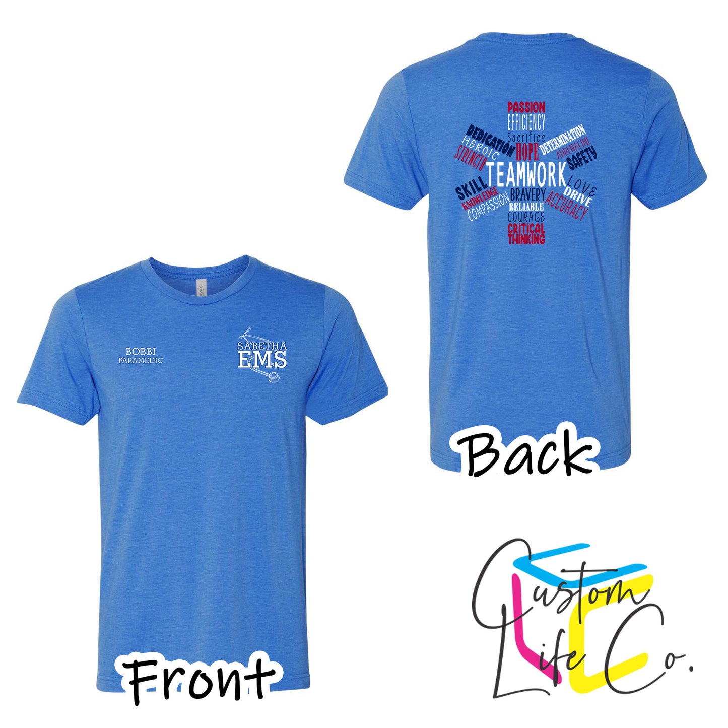 Sabetha EMS T-Shirt with Star of Life - Bella+Canvas