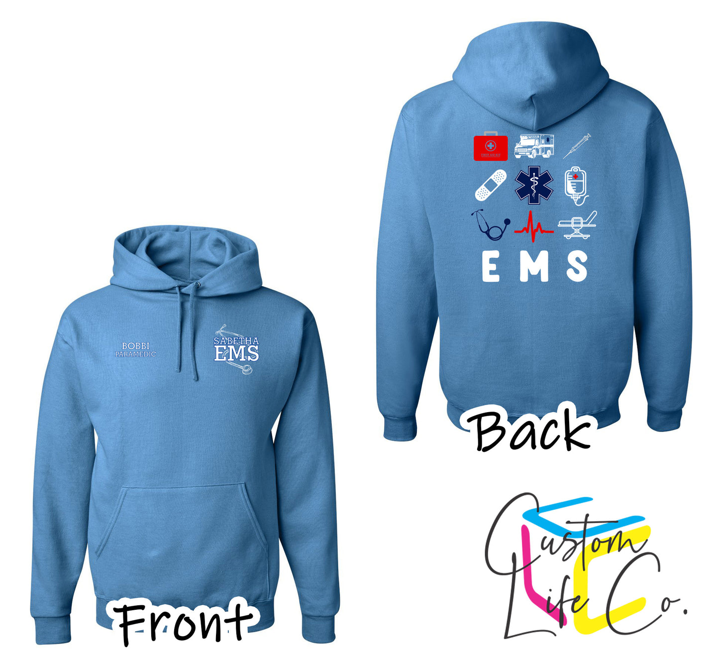Sabetha EMS Hoodie with EMS Collage - Jerzees