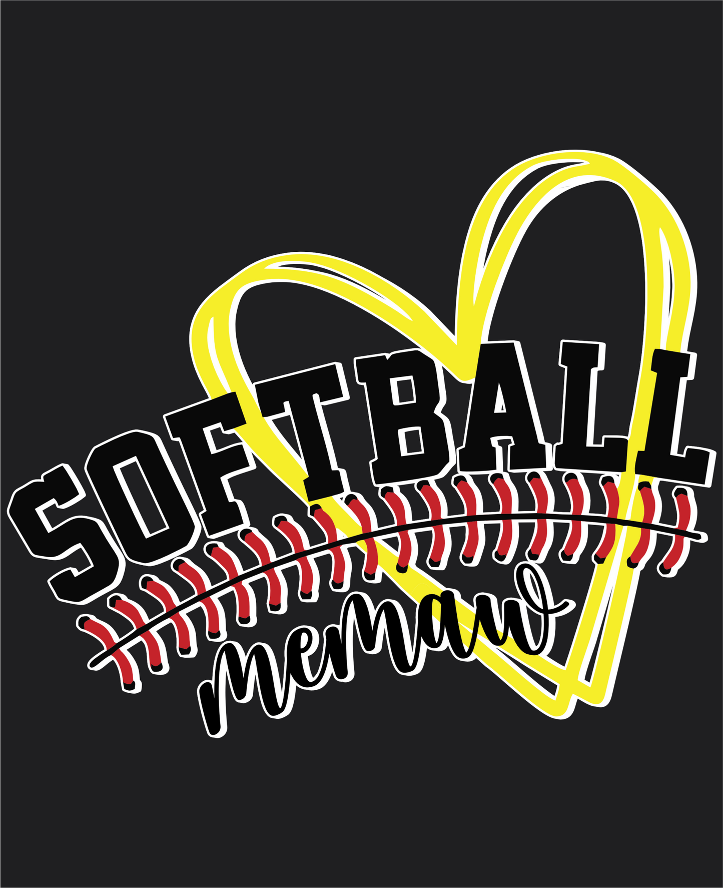 Softball Memaw Heart