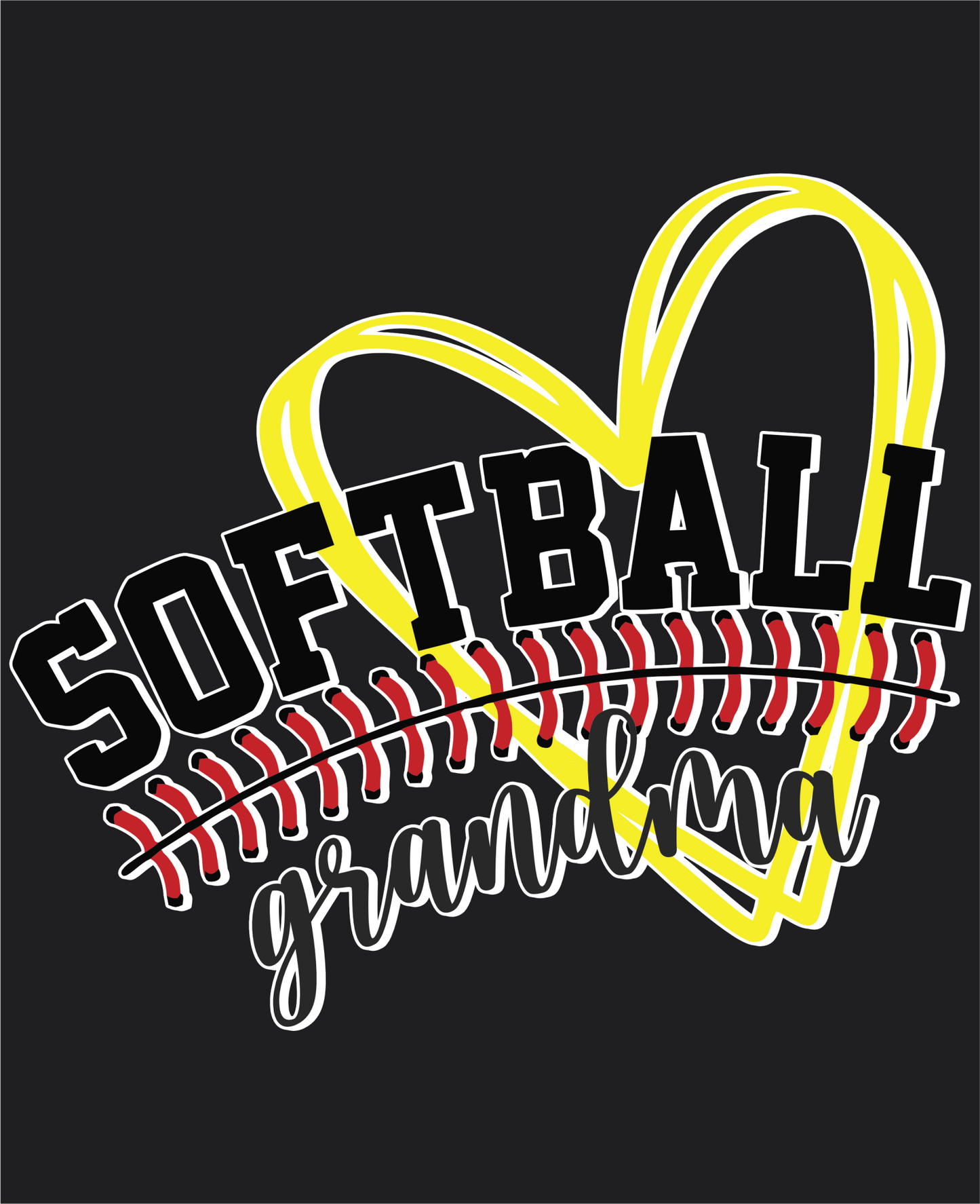 Softball Grandma Heart