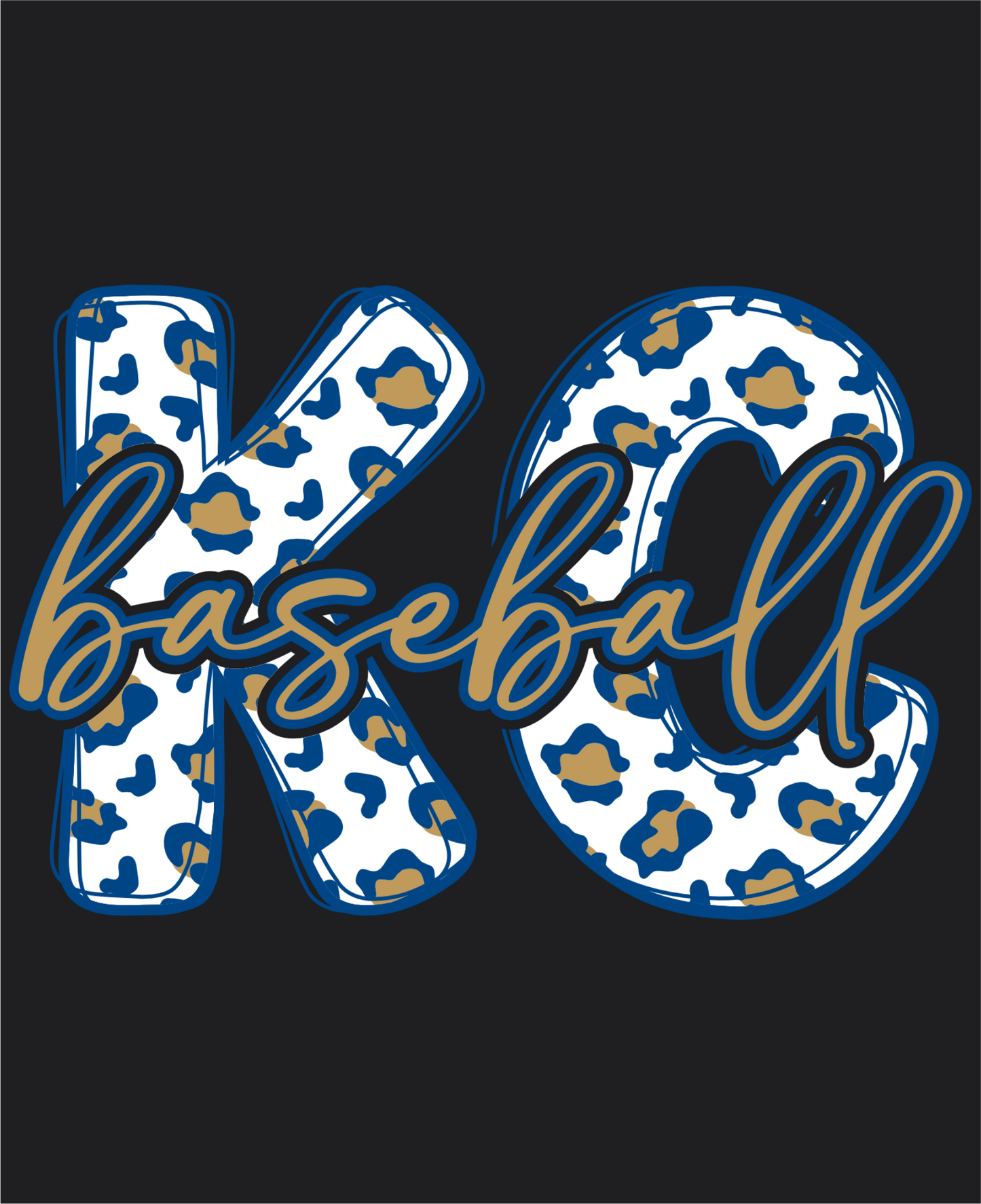 KC Baseball Animal Print