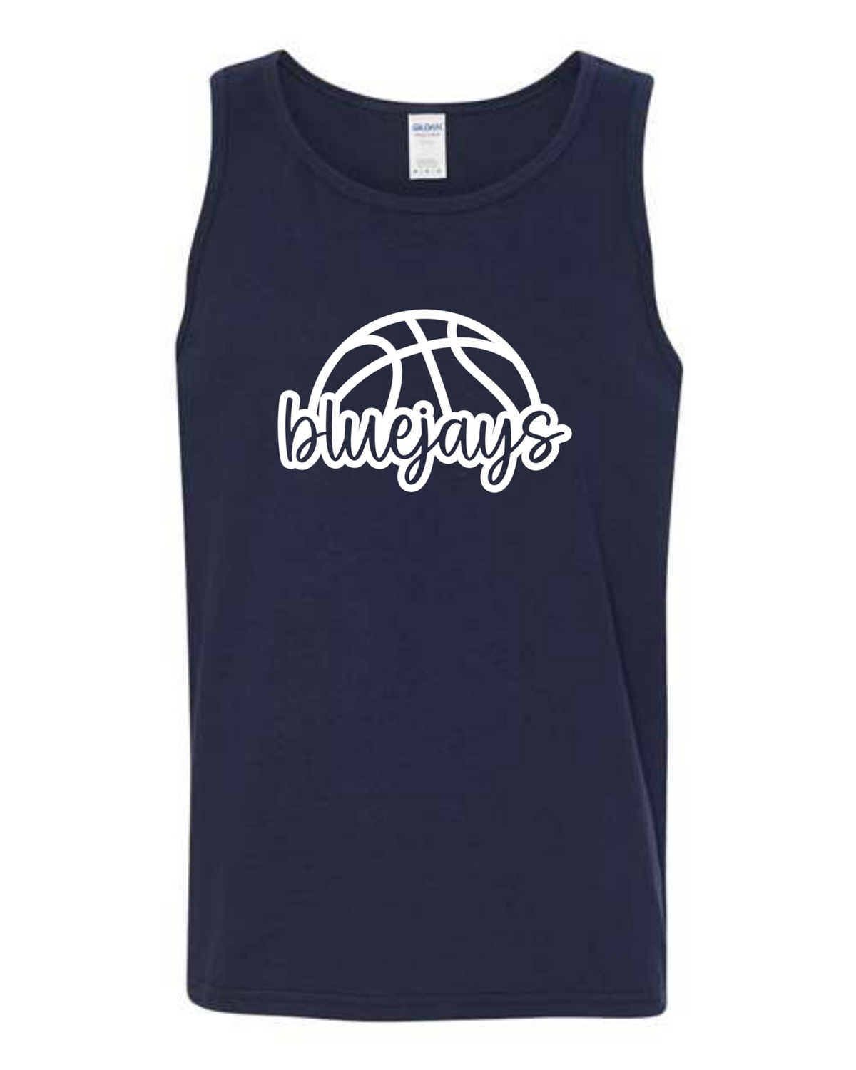 Bluejays Basketball Script Tank Tops