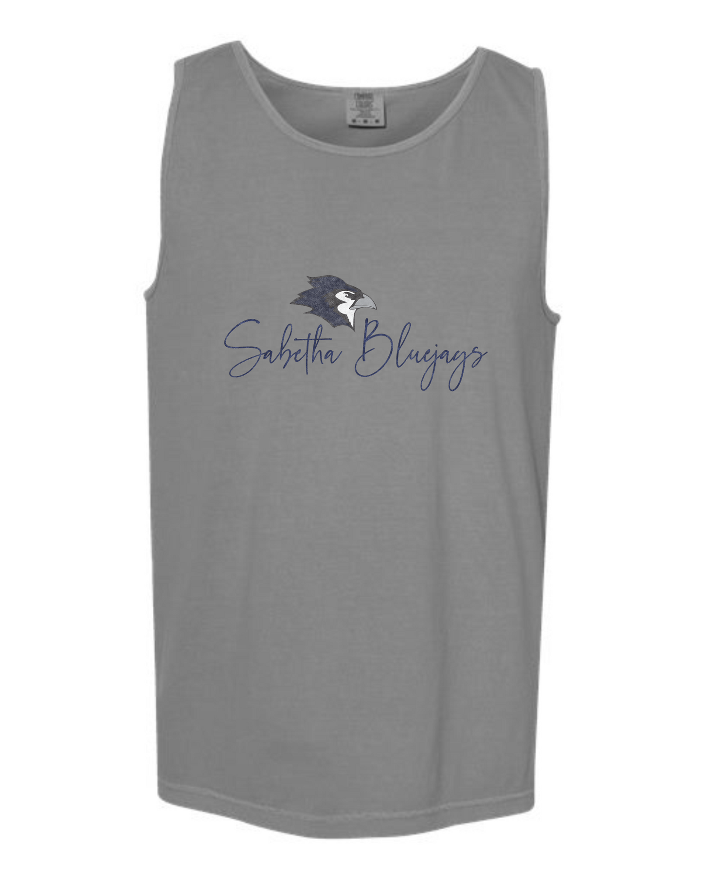 Sabetha Bluejays Distressed Script Tank Tops