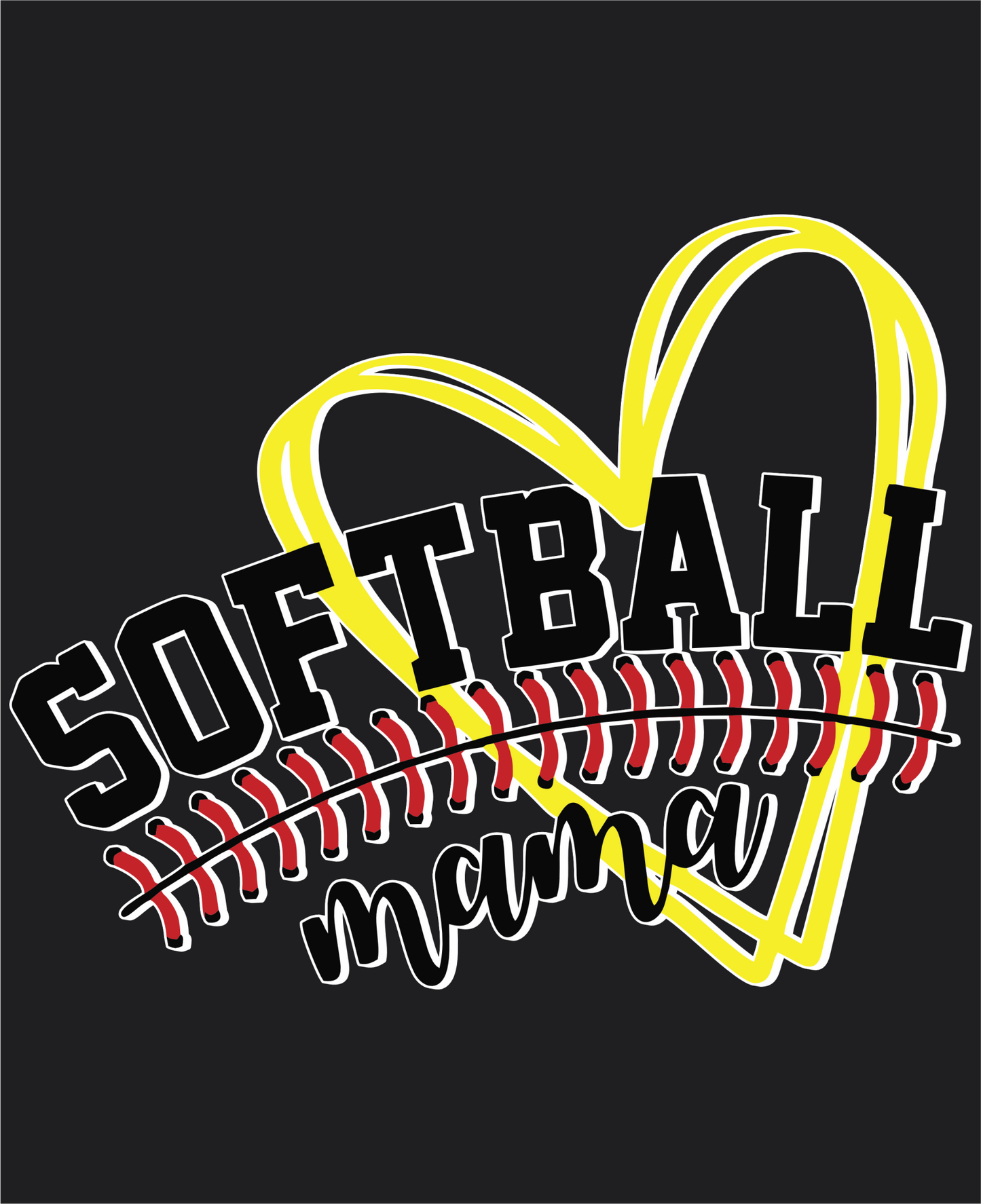 Softball Mom Heart