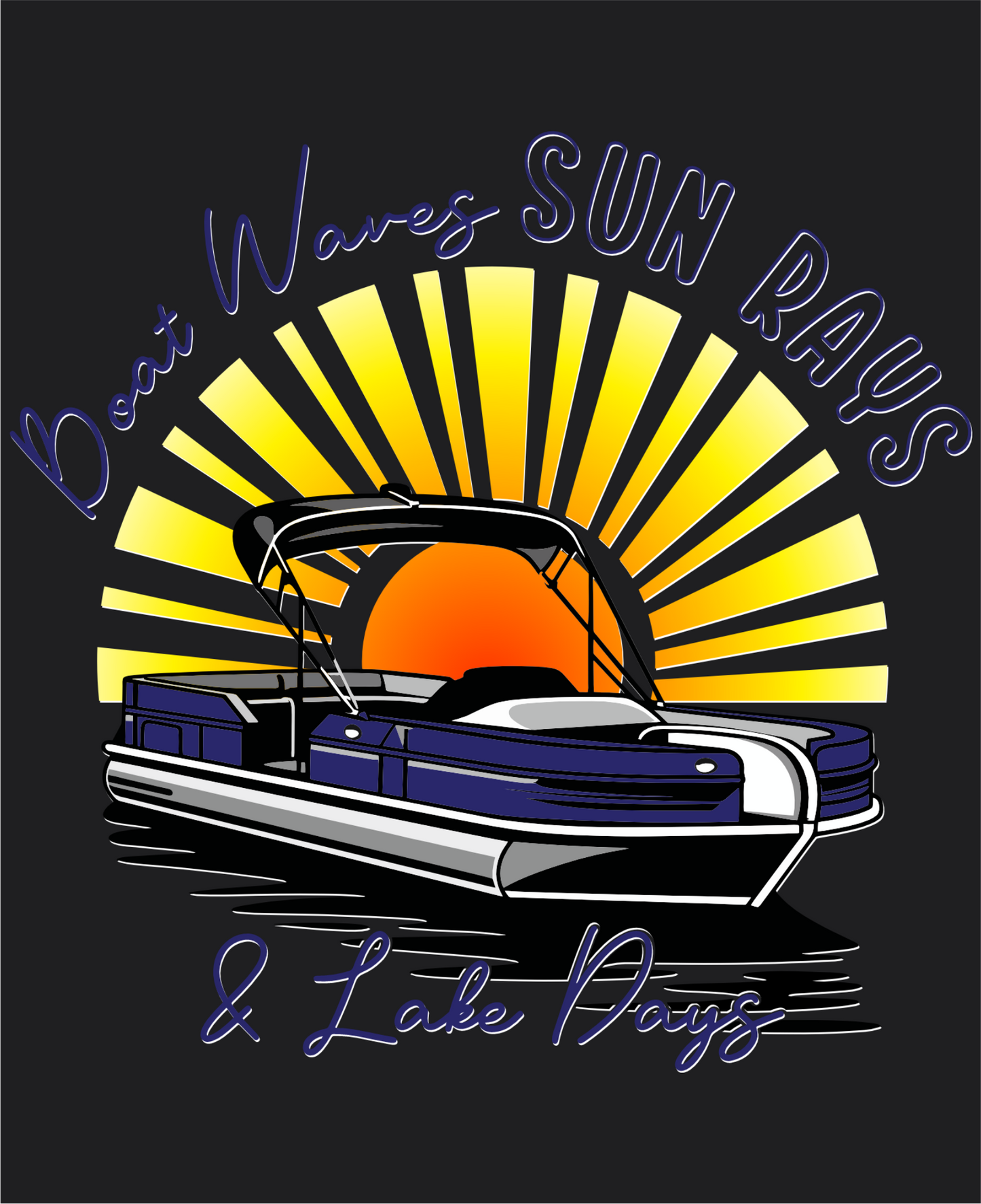 Boat Waves Sun Rays & Lake Days Boat