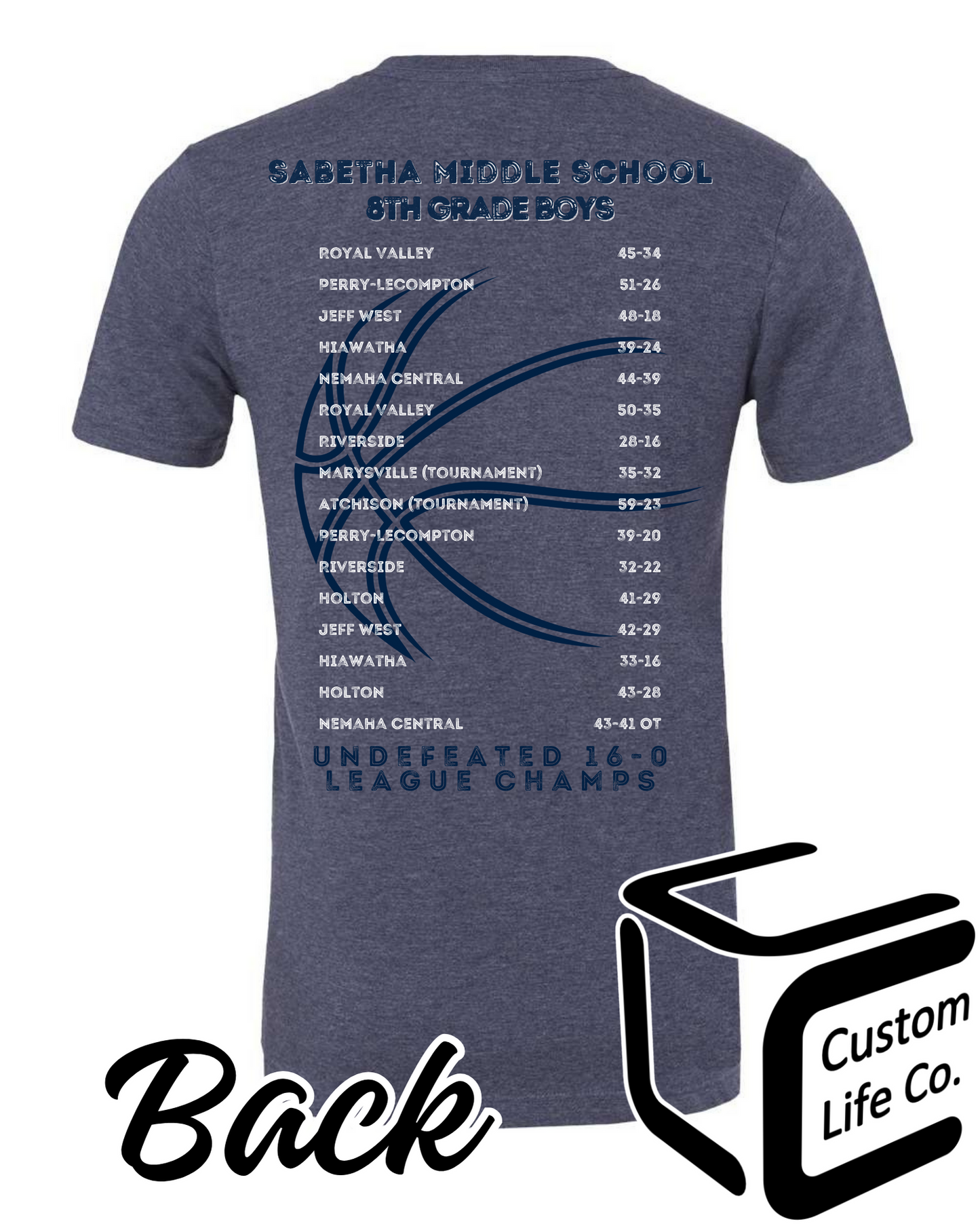 SMS 8th Grade Boys Undefeated 2024 Adult T-Shirt