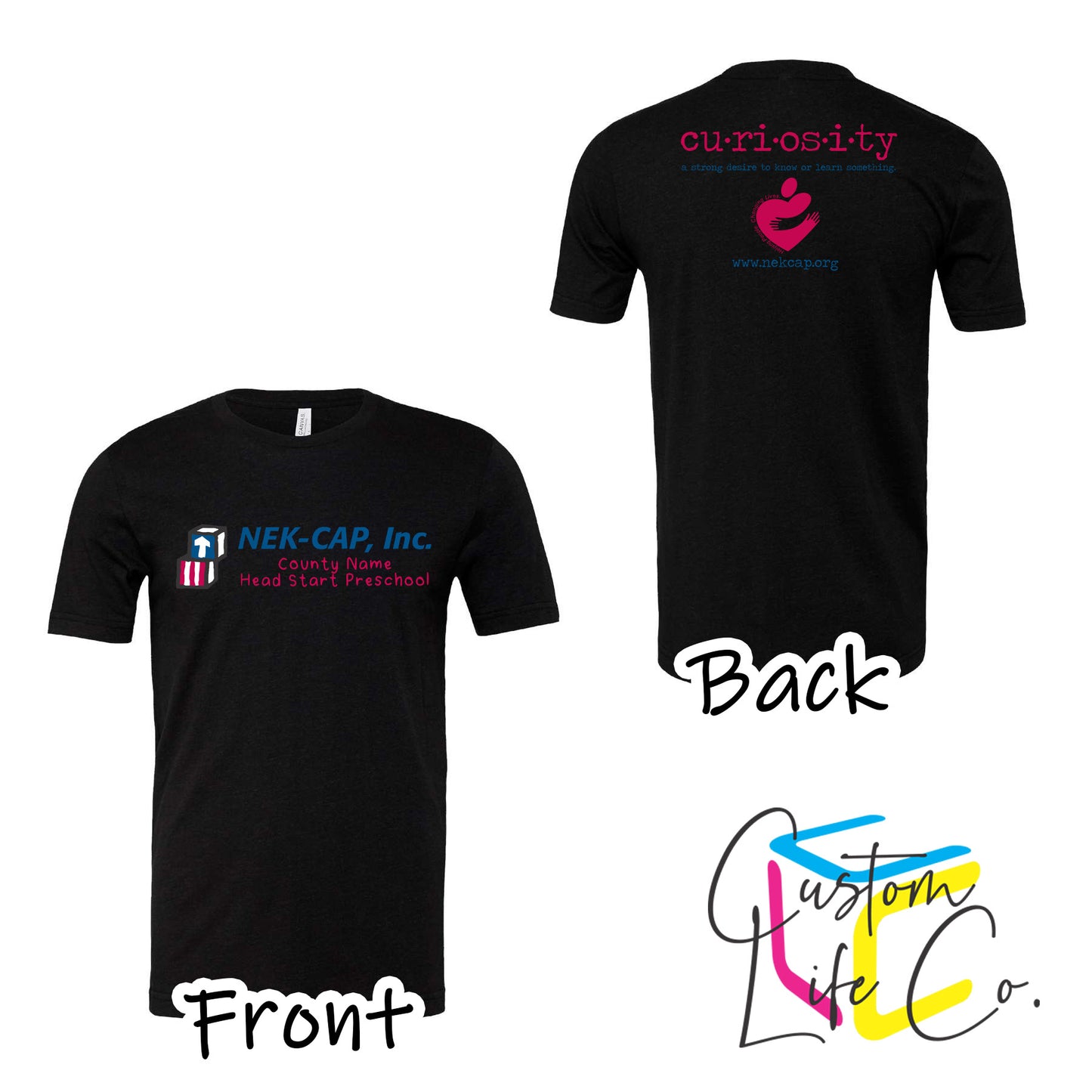 Curiosity Head Start Preschool Black Heather T-Shirt With County