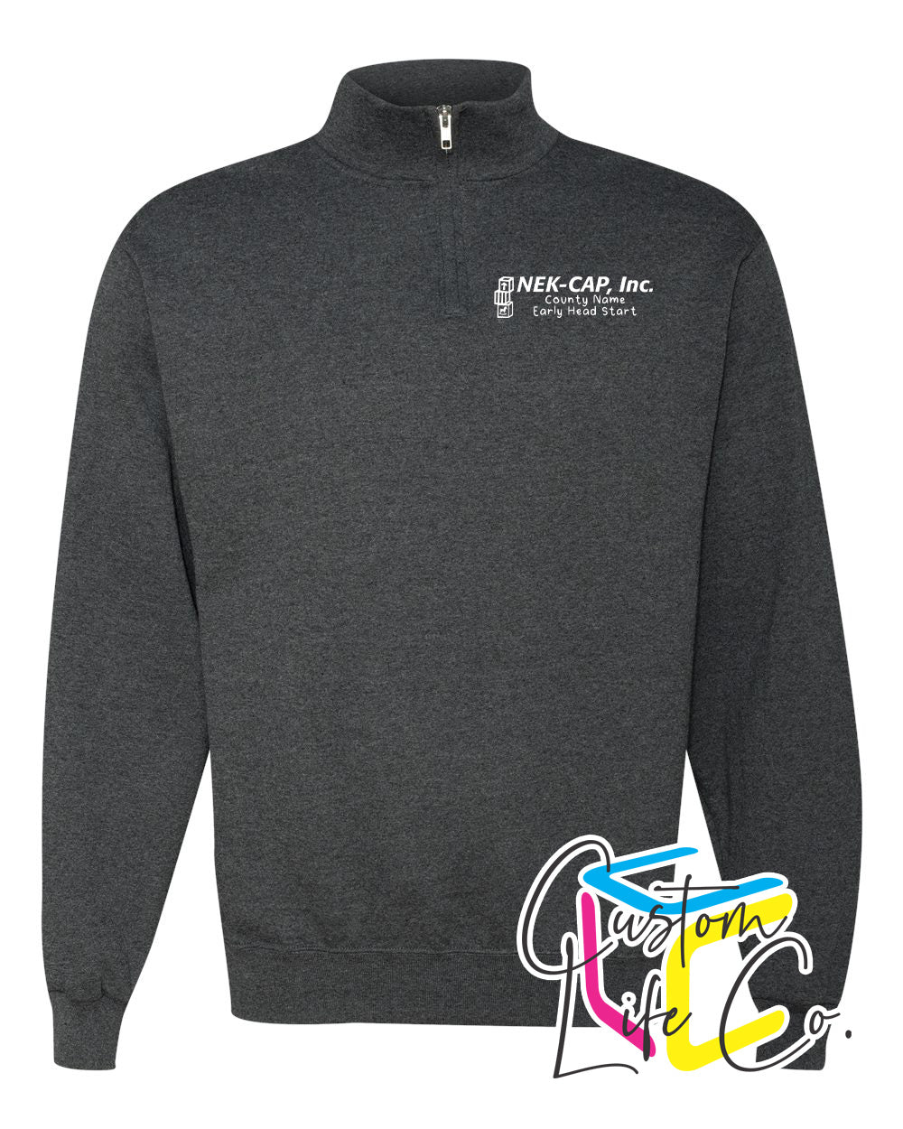 Early Head Start Black Heather Fleece Quarter-Zip