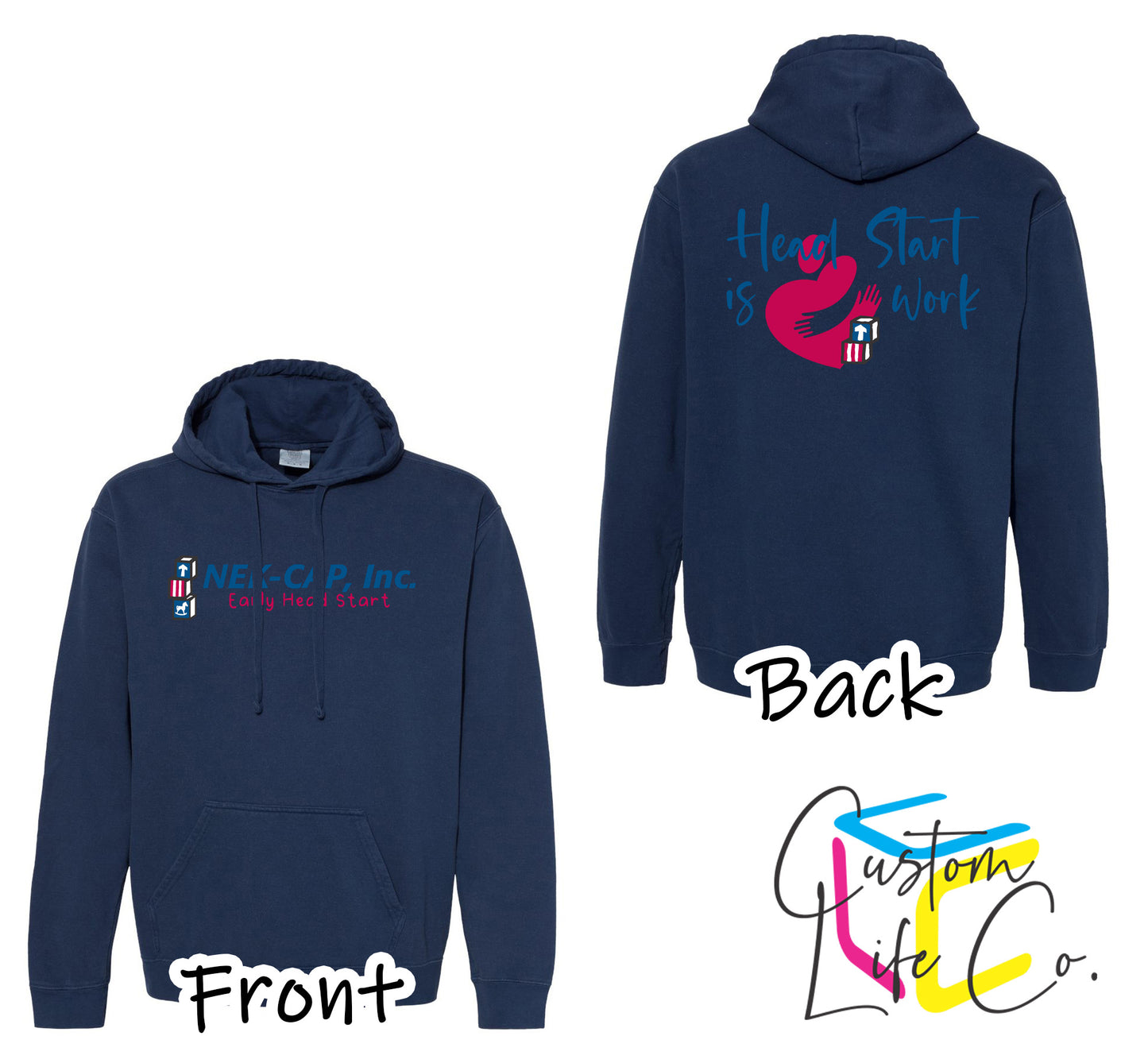Head Start is Heart Work Hoodie with School