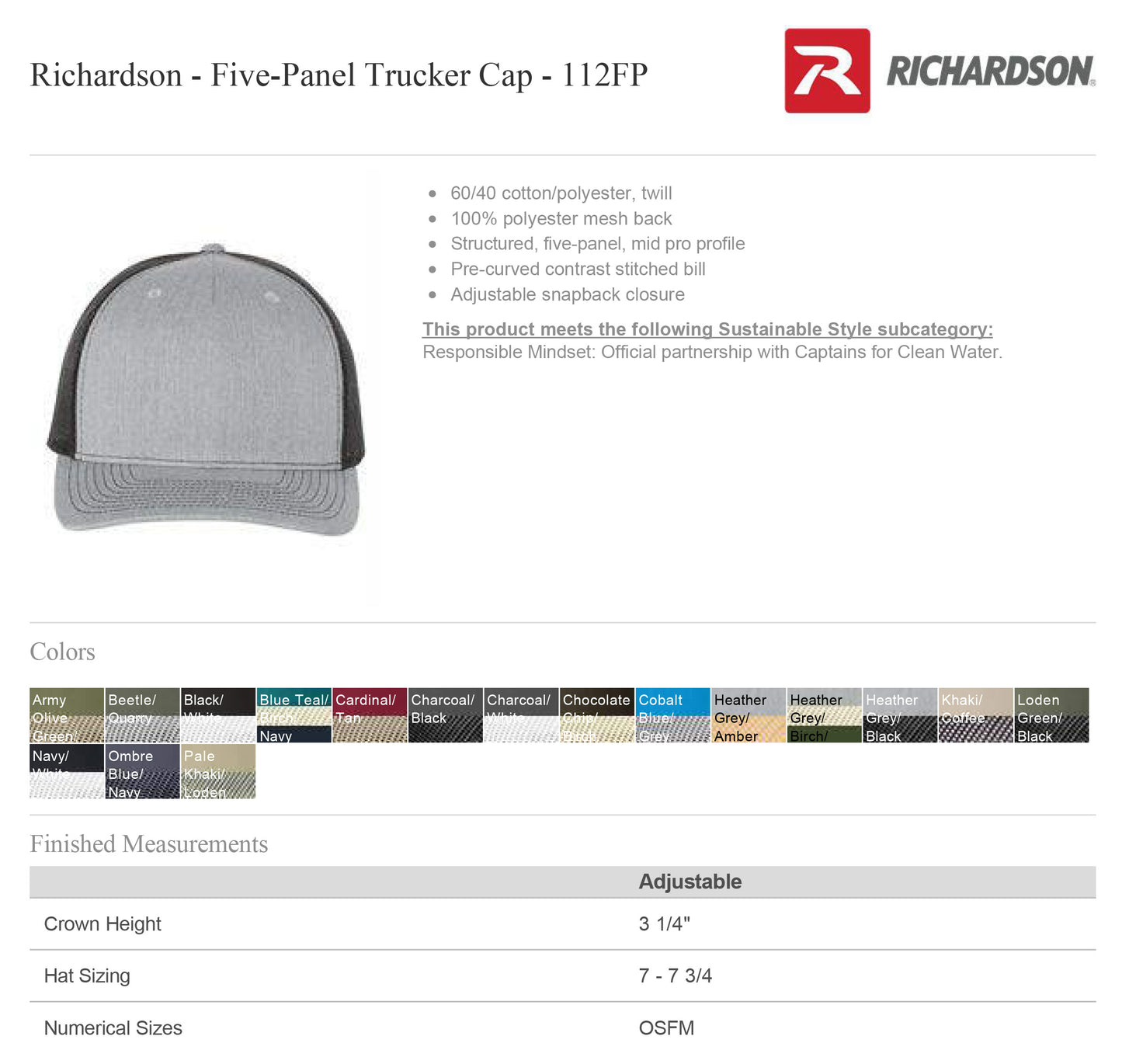 Coperion Adult Five-Panel Trucker Cap