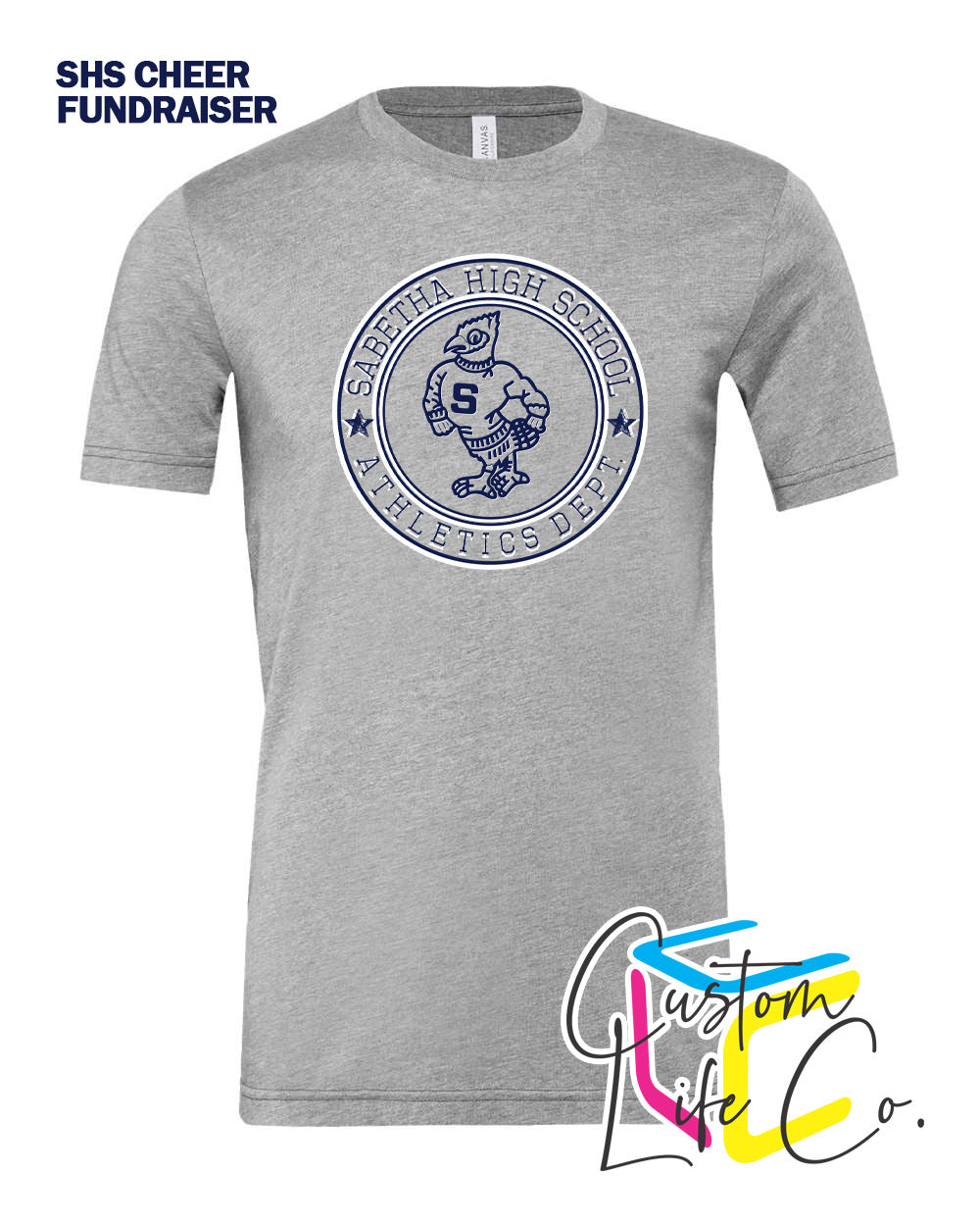 SHS Cheer Athletics Department Round Adult T-Shirt