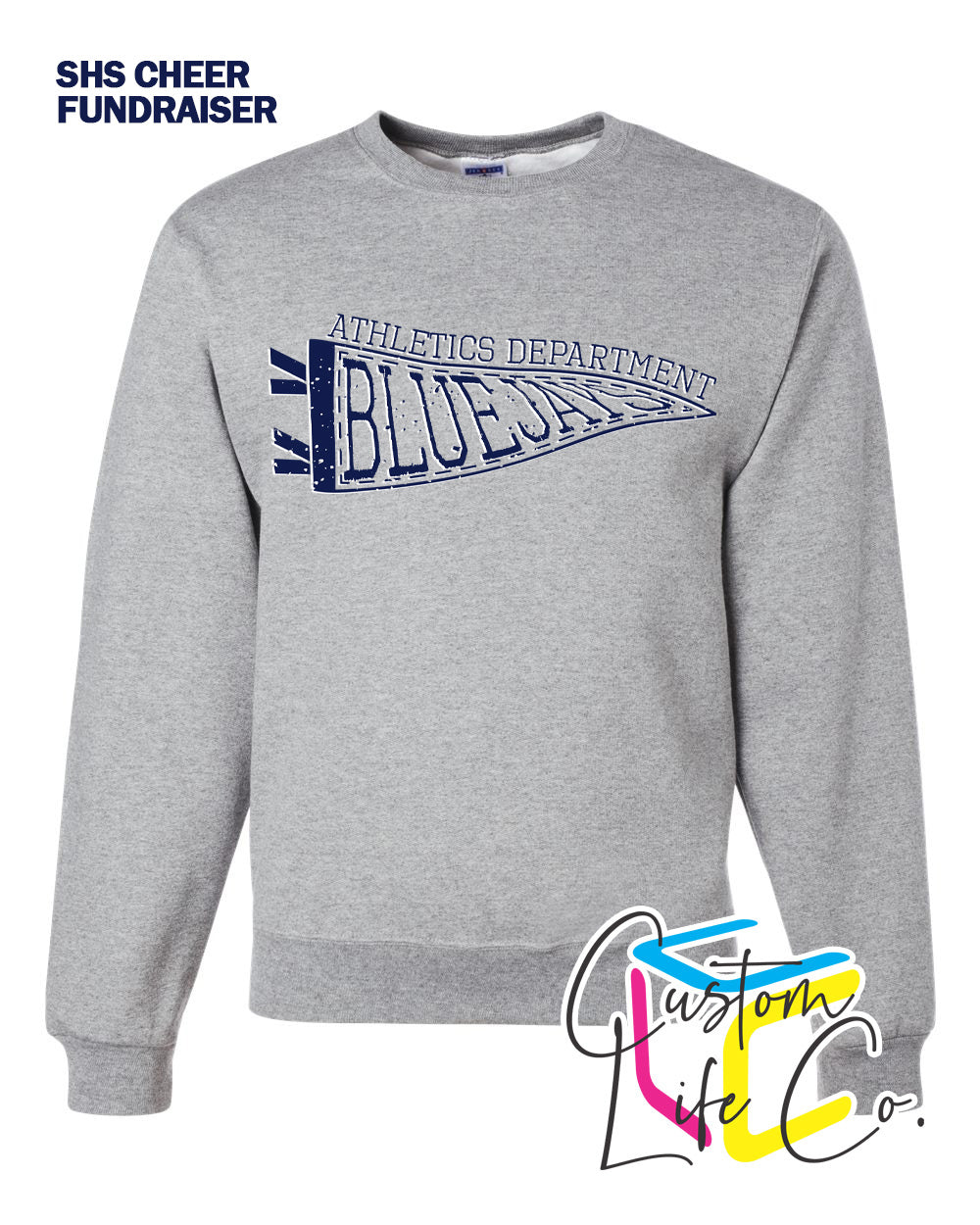 SHS Cheer Athletics Department Flag Adult Fleece Crewneck