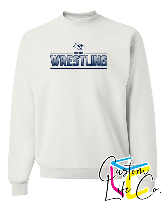 Bluejays Wrestling Ombre Adult Crewneck