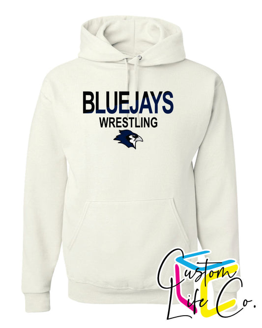 Bluejays Wrestling Two Toned Adult Hoodie