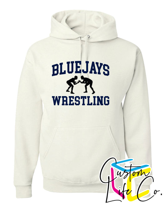 Bluejays Wrestlers Adult Hoodie