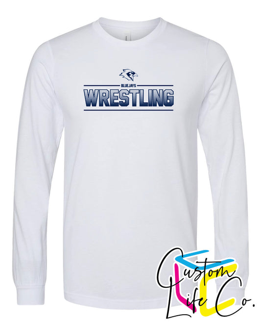 Bluejays Wrestling Ombre Adult Long Sleeve