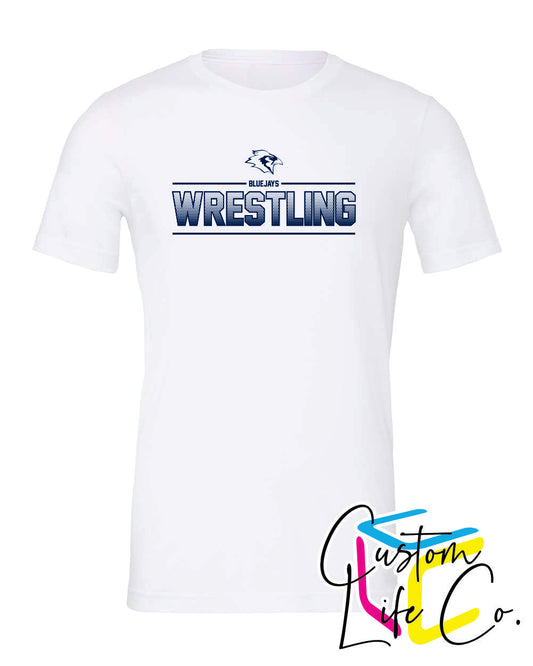 Bluejays Wrestling Ombre Adult T-Shirt