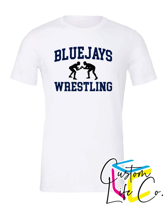 Bluejays Wrestlers Adult T-Shirt