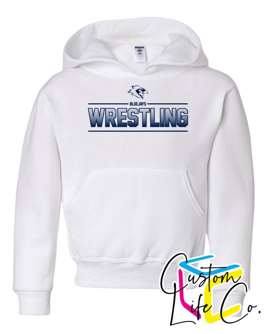 Bluejays Wrestling Ombre Youth Hoodie