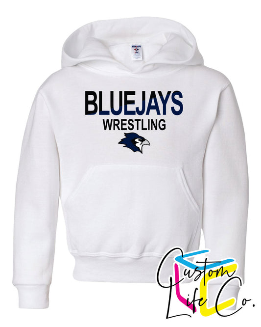 Bluejays Wrestling Two Toned Youth Hoodie