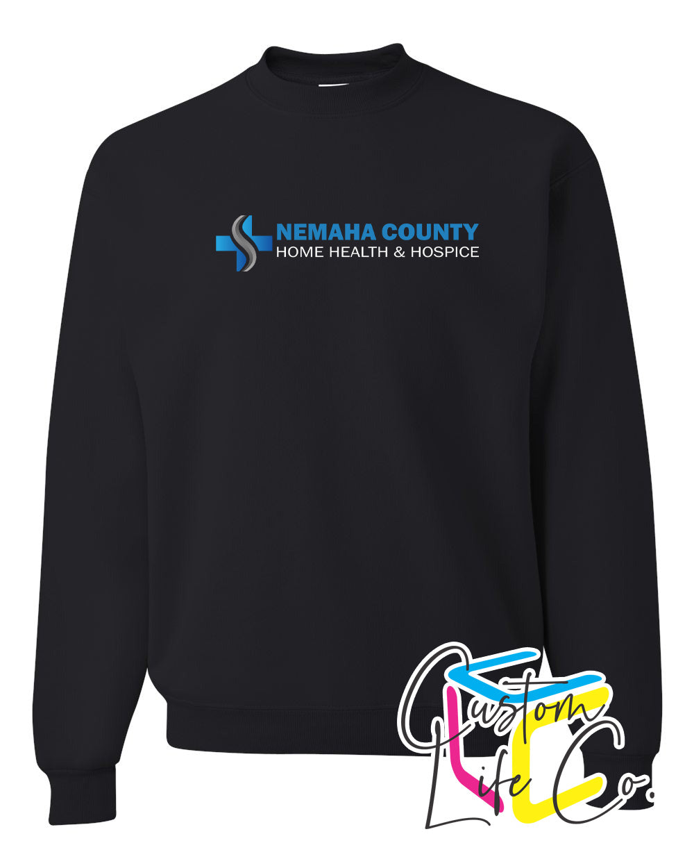 Home Health & Hospice Fleece Crewneck Chest Logo