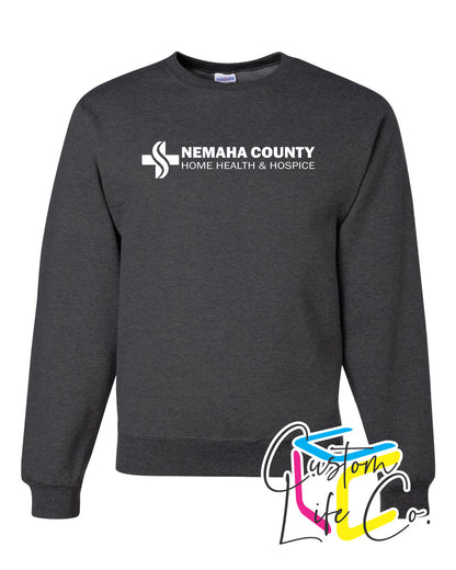 Home Health & Hospice Fleece Crewneck Chest Logo