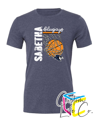 Sabetha Bluejays with Hoop Adult T-Shirt