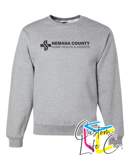 Home Health & Hospice Fleece Crewneck Chest Logo