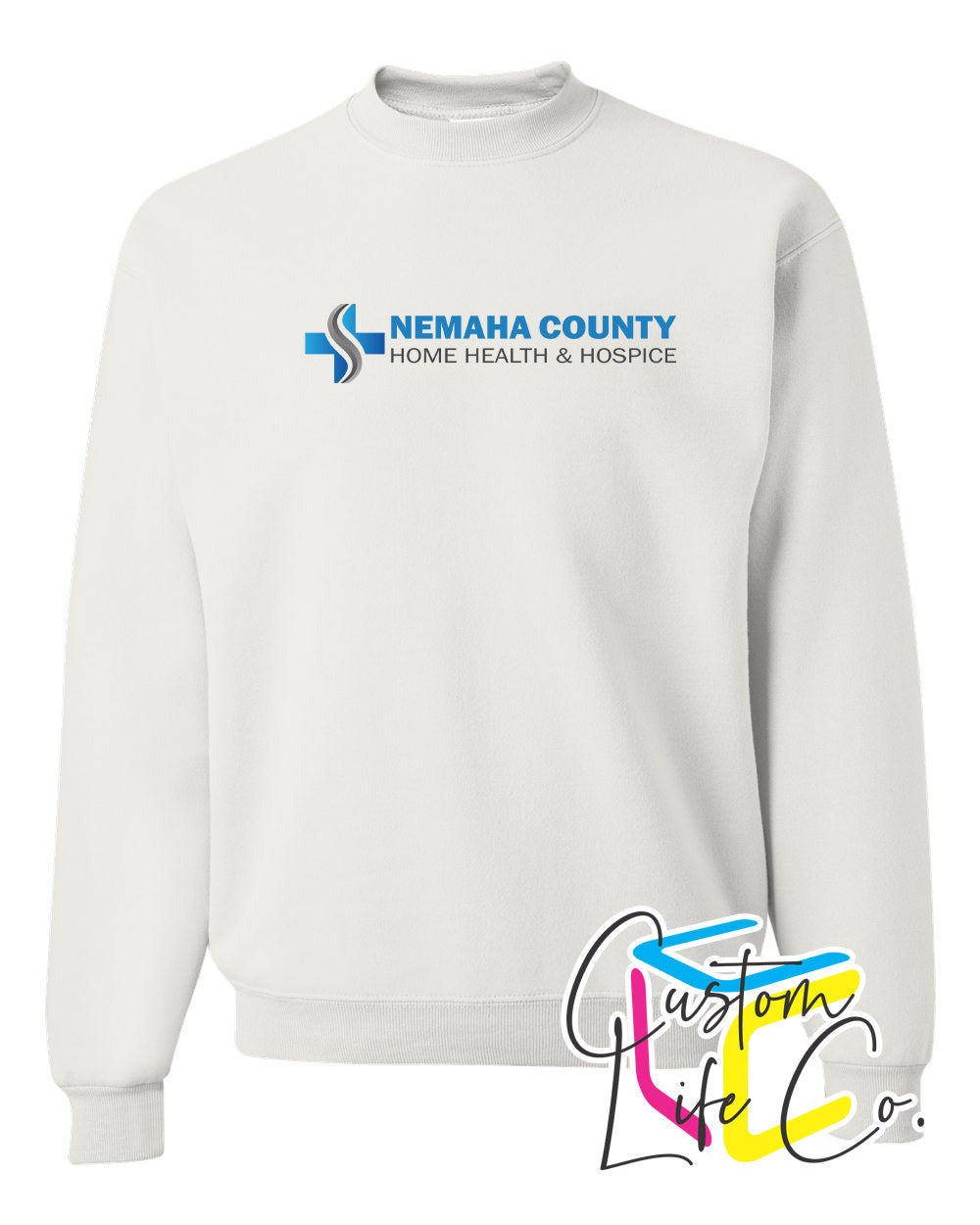 Home Health & Hospice Fleece Crewneck Chest Logo