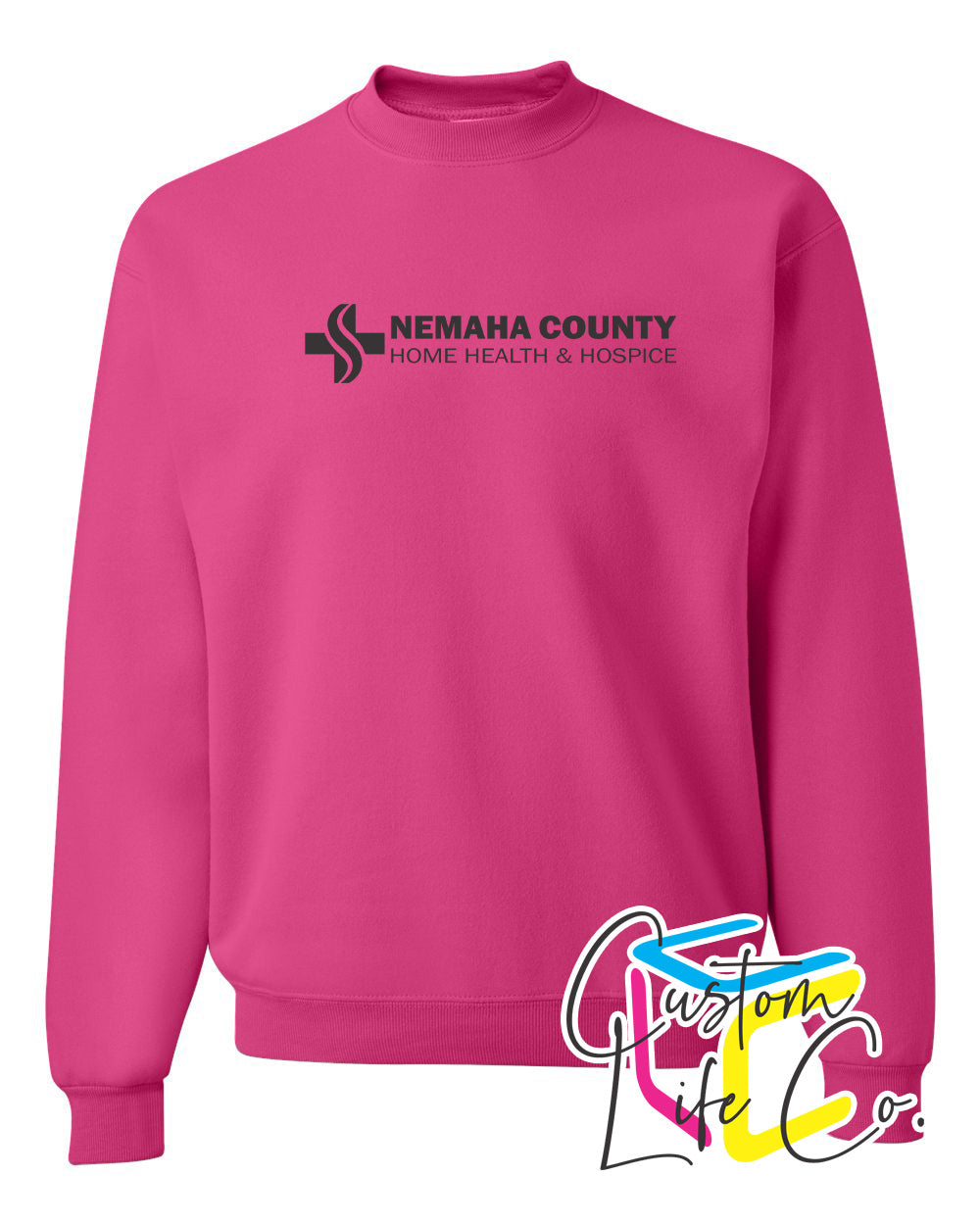 Home Health & Hospice Fleece Crewneck Chest Logo