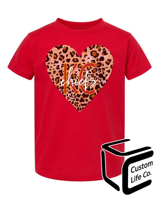 KC Leopard Heart Toddler T-Shirt