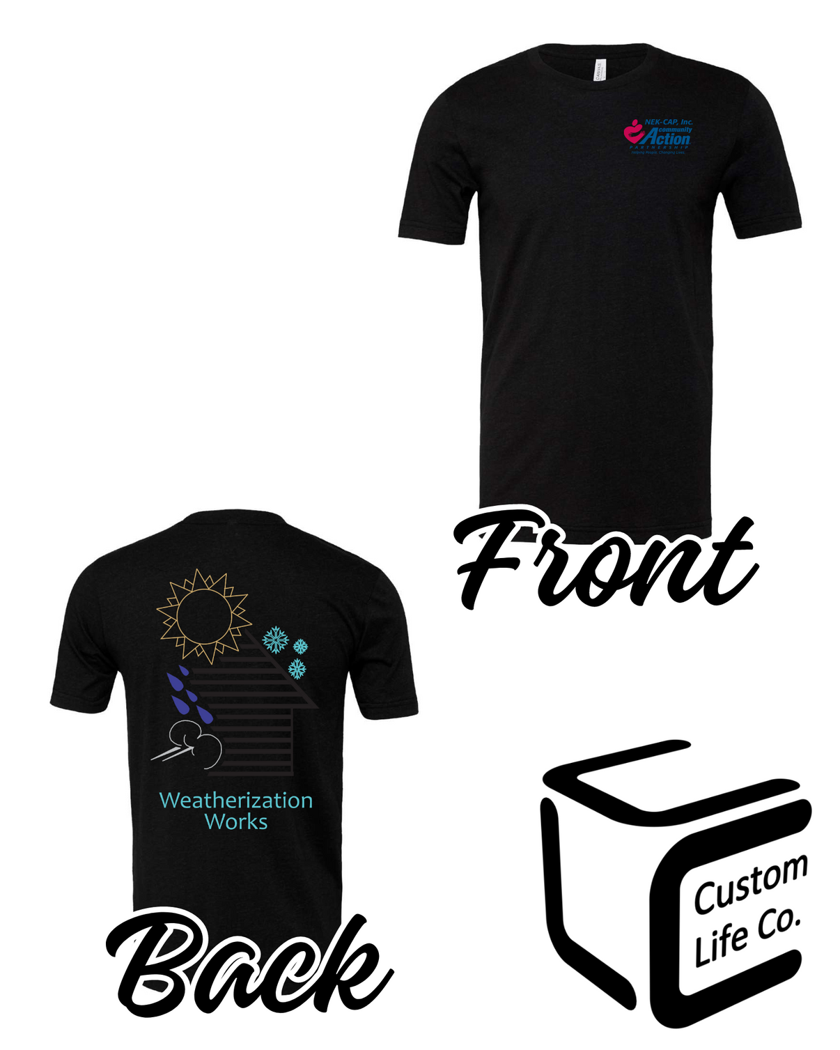 Weatherization Works with Pocket Logo Adult T-Shirt – Custom Life Co.