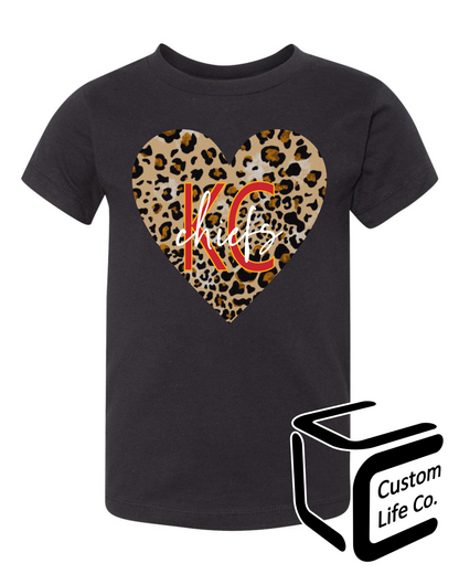 KC Leopard Heart Toddler T-Shirt