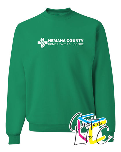 Home Health & Hospice Fleece Crewneck Chest Logo