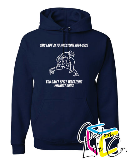 SMS Lady Jays Wrestling Adult Hoodie