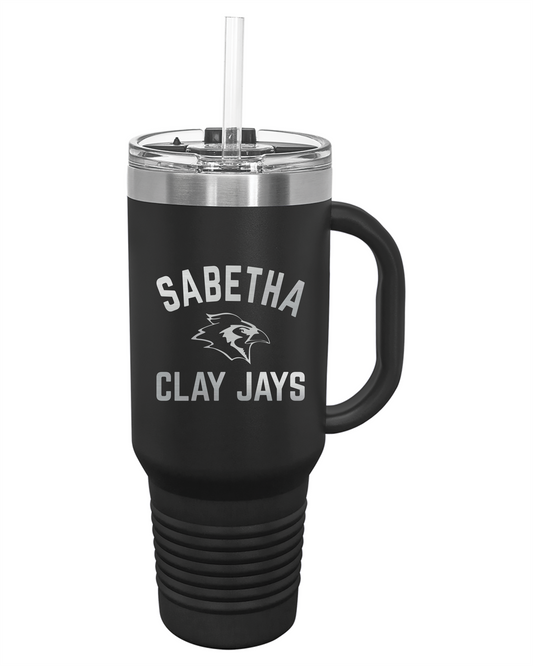 Sabetha Clay Jays Engraved Drinkware