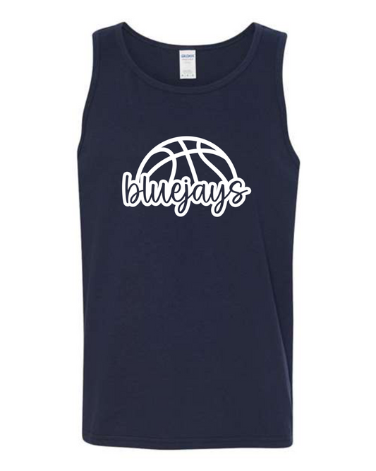 Bluejays Basketball Script Tank Tops