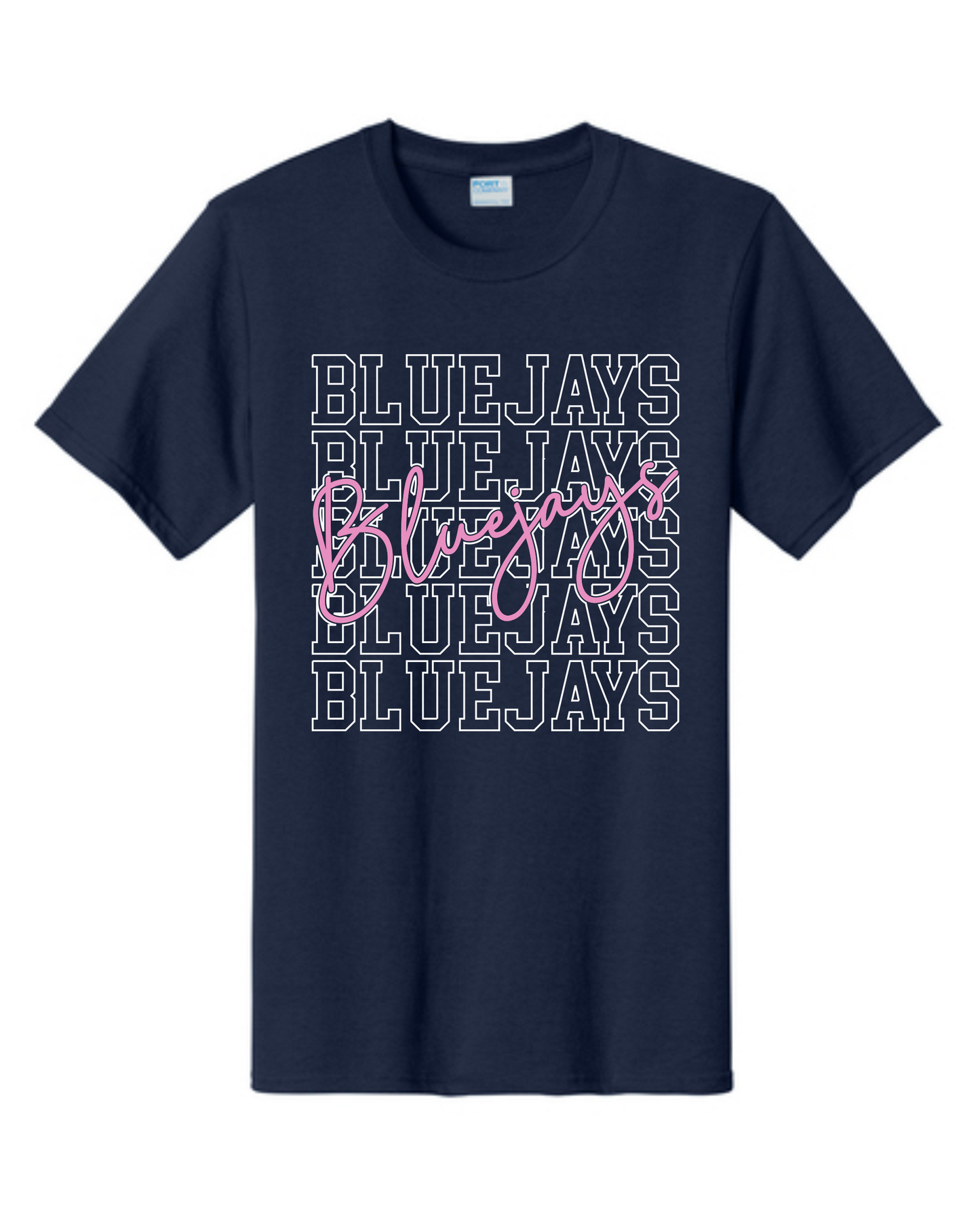 Bluejays Pink Script Tall Apparel