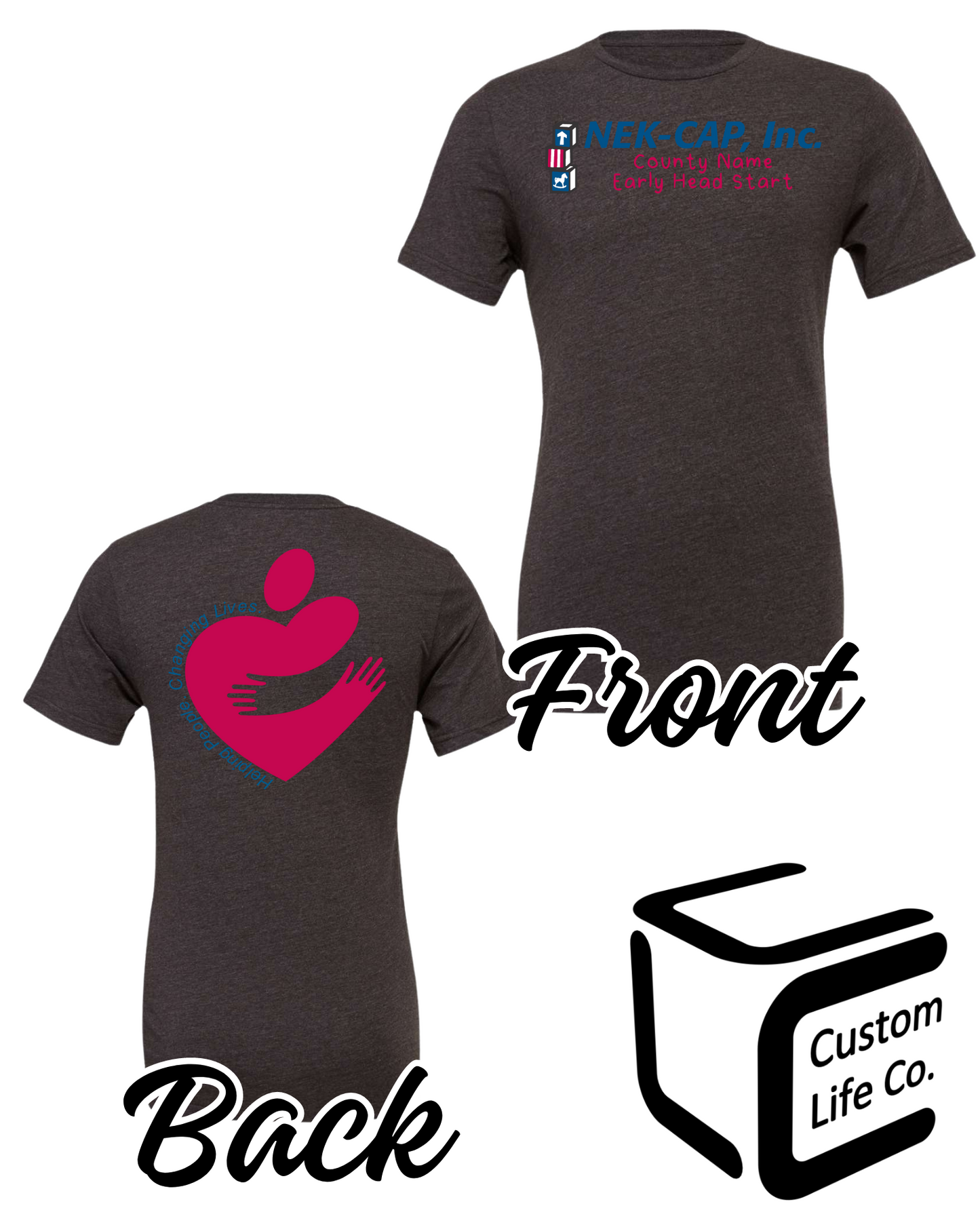 Jackson Co. Early Head Start Preschool with Heart Adult T-Shirt