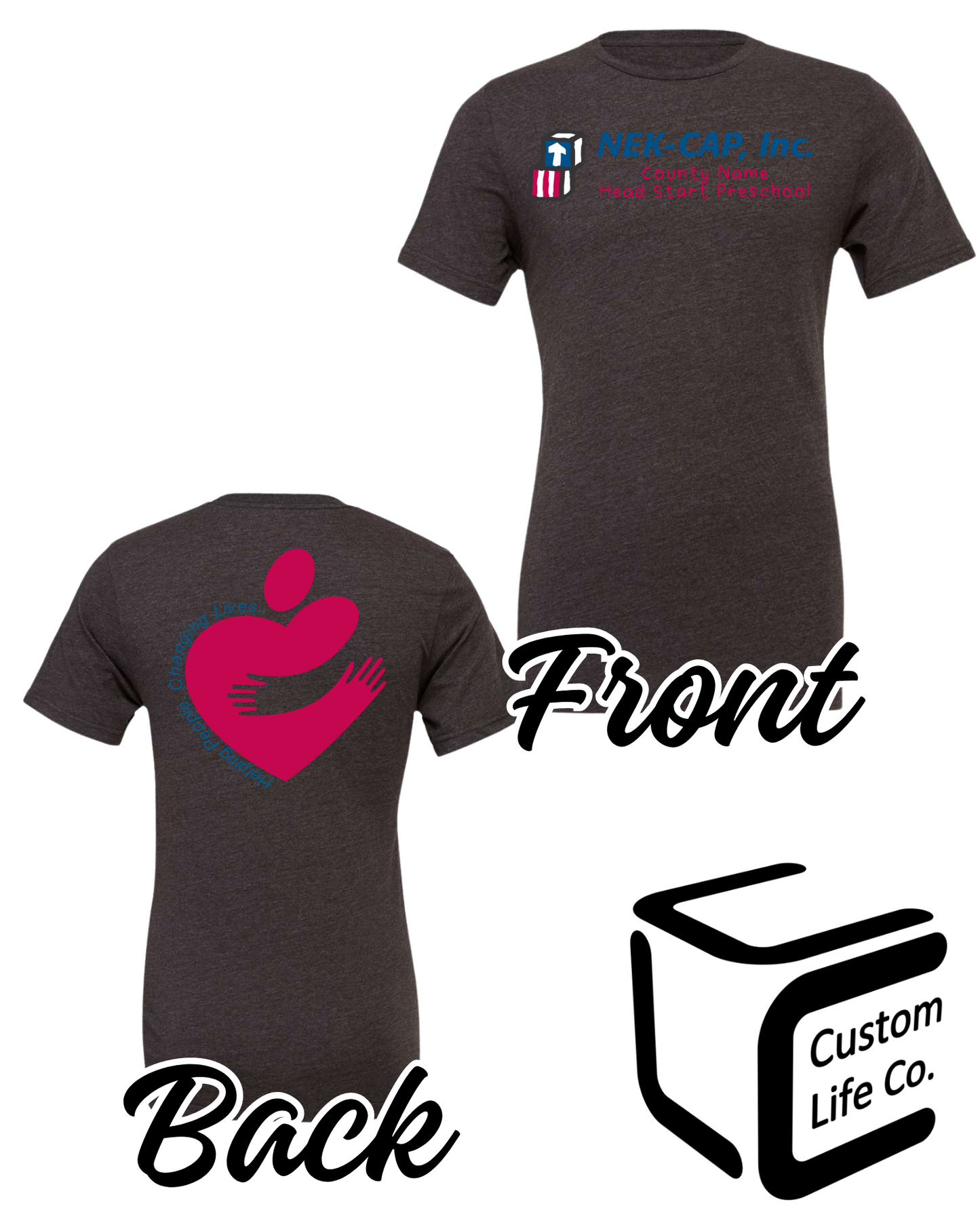 Pottawatomie Co. Head Start Preschool with Heart Adult T-Shirt