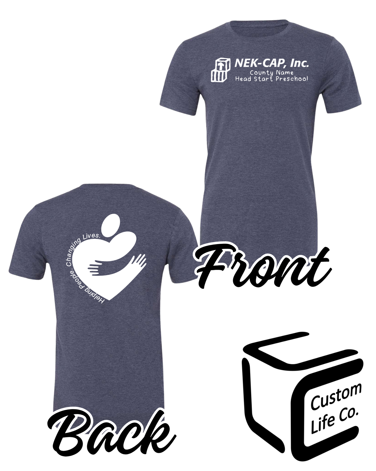 Nemaha Co. Head Start Preschool with Heart Adult T-Shirt