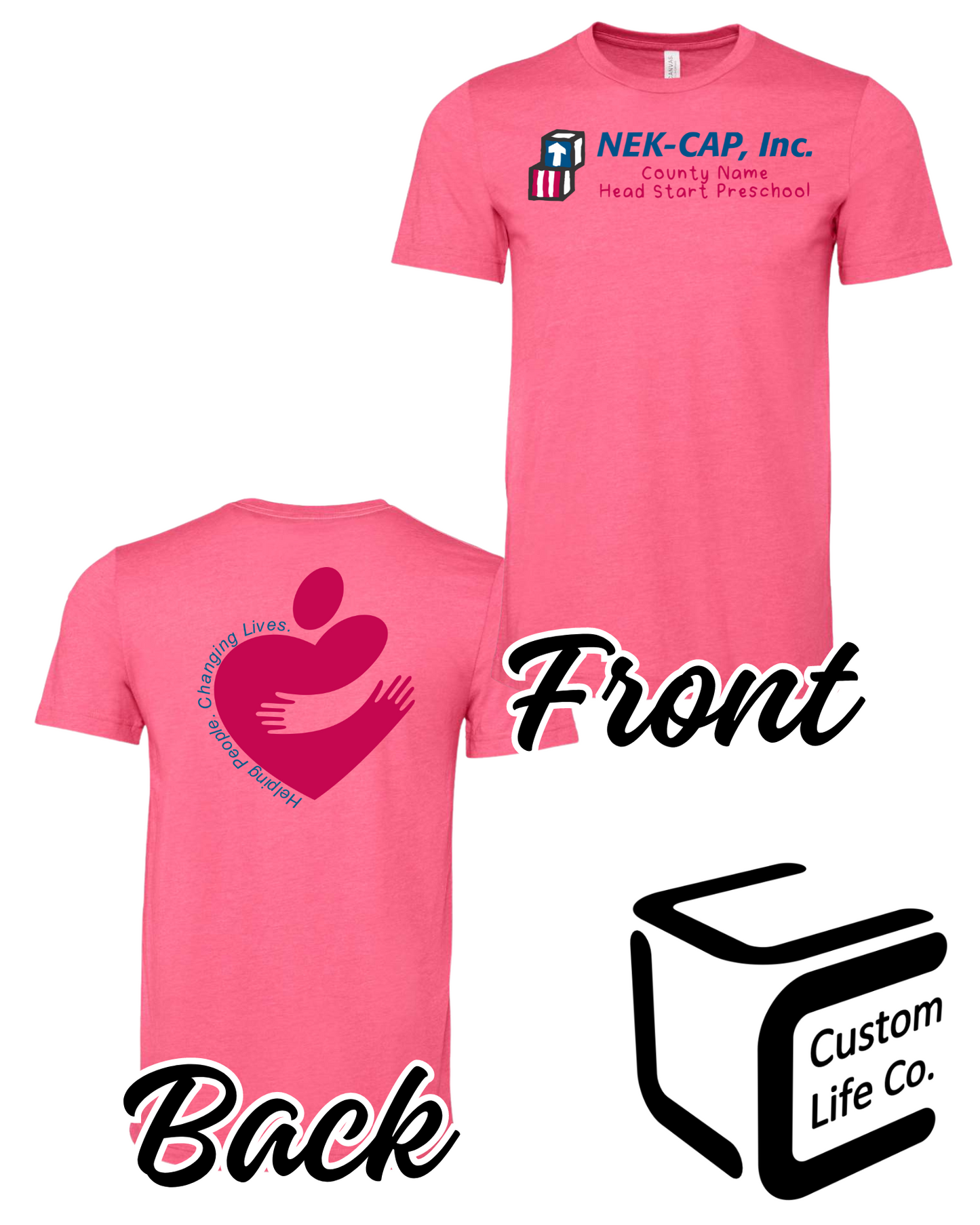 Nemaha Co. Head Start Preschool with Heart Adult T-Shirt