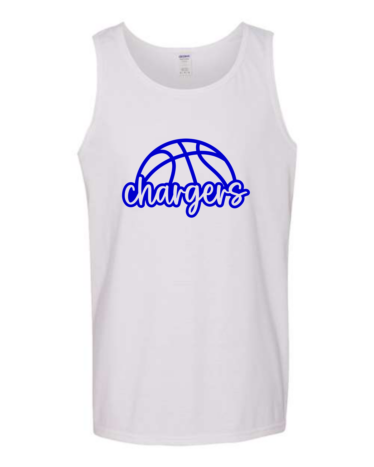 Chargers Basketball Script Tank Tops