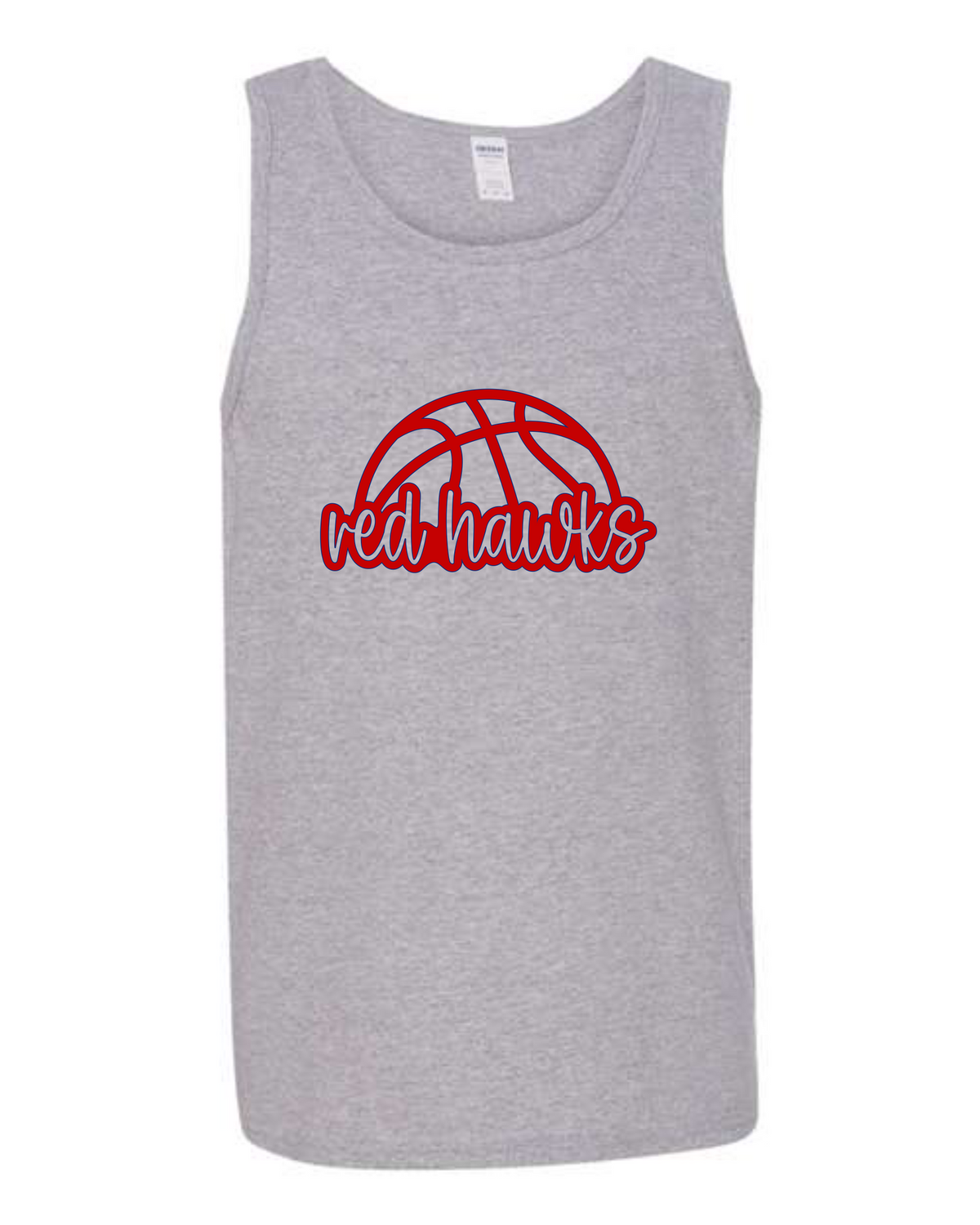 Red Hawks Basketball Script Tank Tops