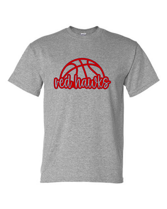 Red Hawks Basketball Script T-Shirts & Long Sleeve