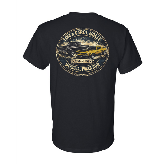 Tom & Carol Nolte Memorial Poker Run T-Shirt (black)