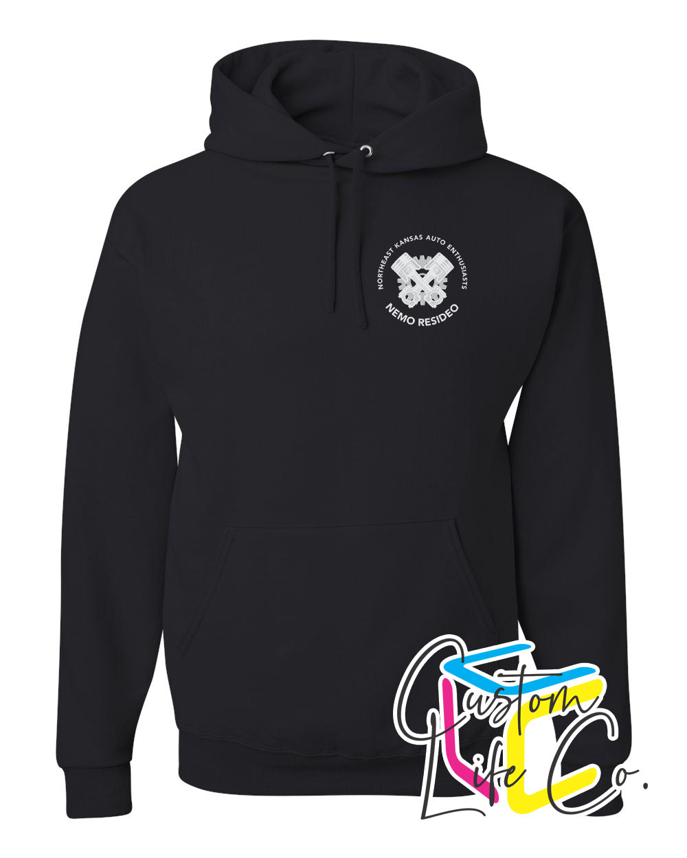 NEK Auto Enthusiasts Hoodie Pocket Logo