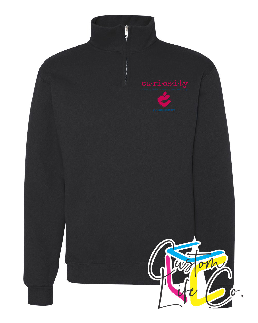 Curiosity Adult Fleece Quarter-Zip with Pocket Logo