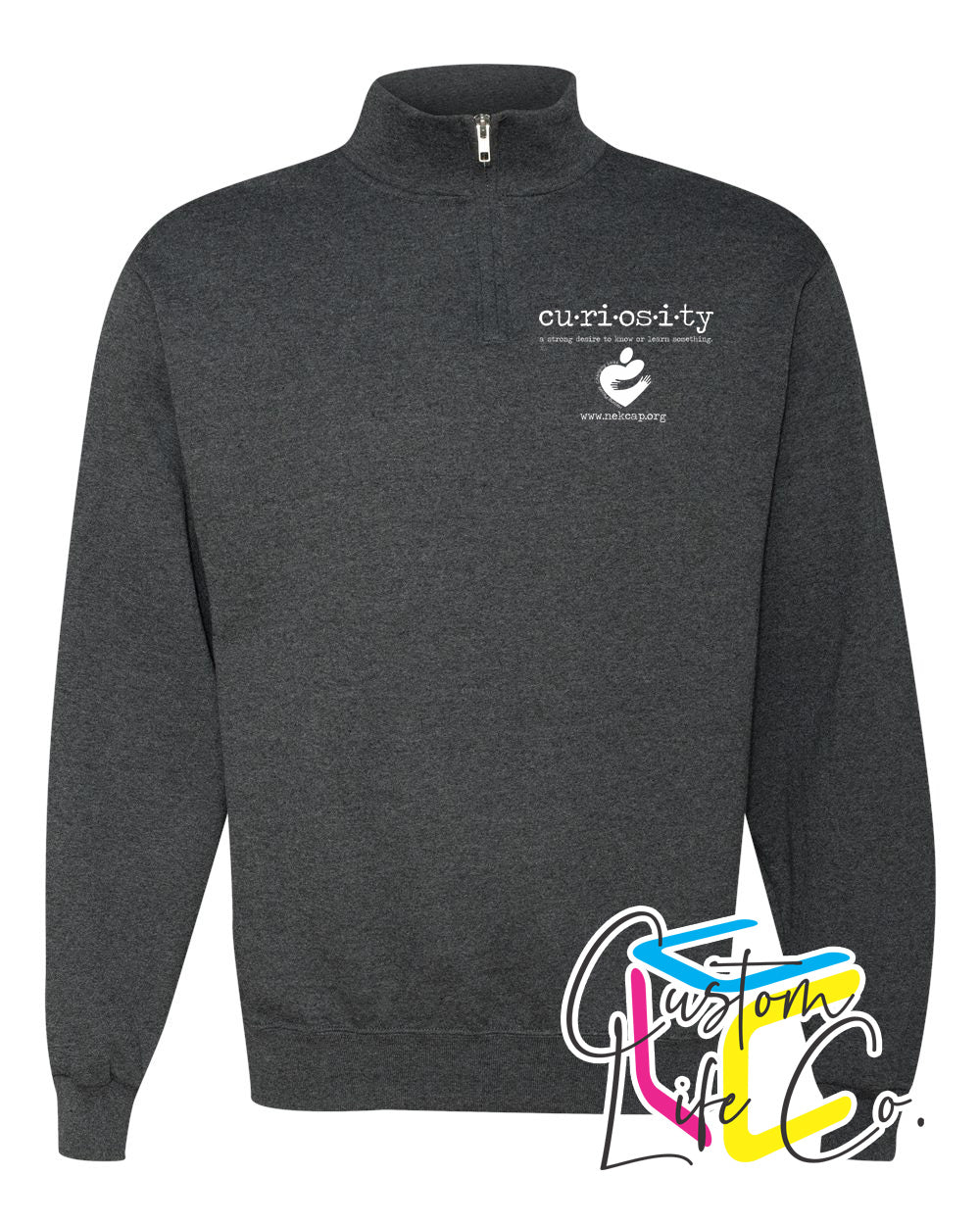 Curiosity Adult Fleece Quarter-Zip with Pocket Logo