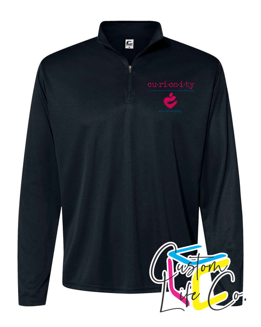 Curiosity Adult Sport Quarter-Zip with Pocket Logo